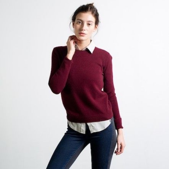 Burgundy Cashmere Sweater // Size XS - Picture 3 of 8